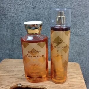 Bath And Body Works Gingham Heart Of Gold Lot Shower Gel Body Spray‎